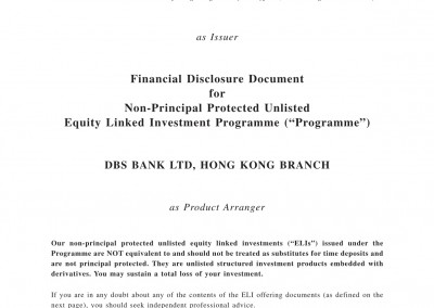 DBS Bank Ltd, Hong Kong Branch – Financial Disclosure Document