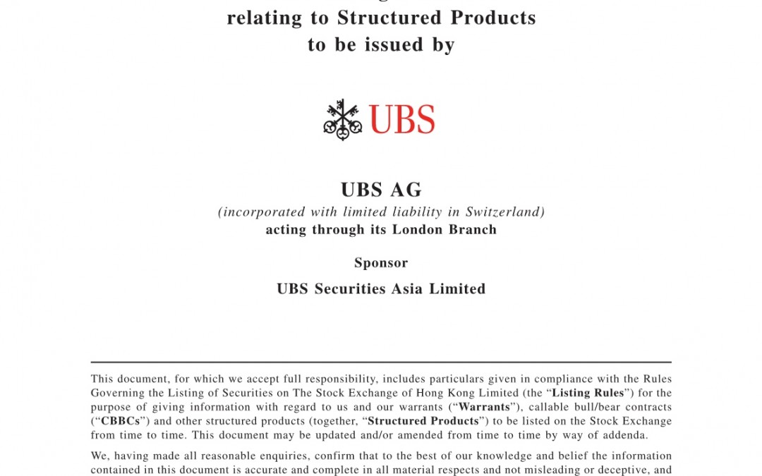 UBS AG – Base Listing Document