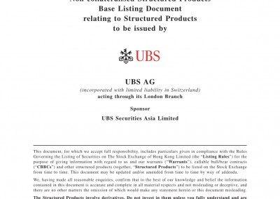UBS AG – Base Listing Document