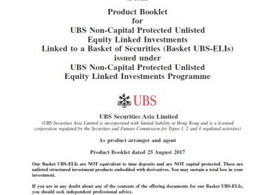 UBS AG – Product Booklet (Basket)