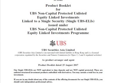 UBS AG – Product Booklet (Single)