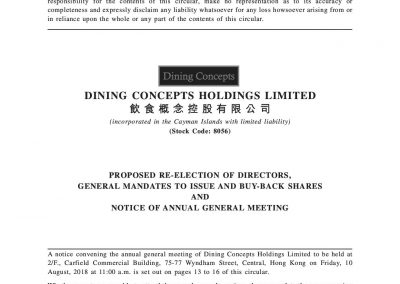 Dining Concepts Holdings Limited