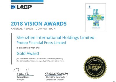 Shenzhen International Holdings Limited – 2018 VISION Gold Award