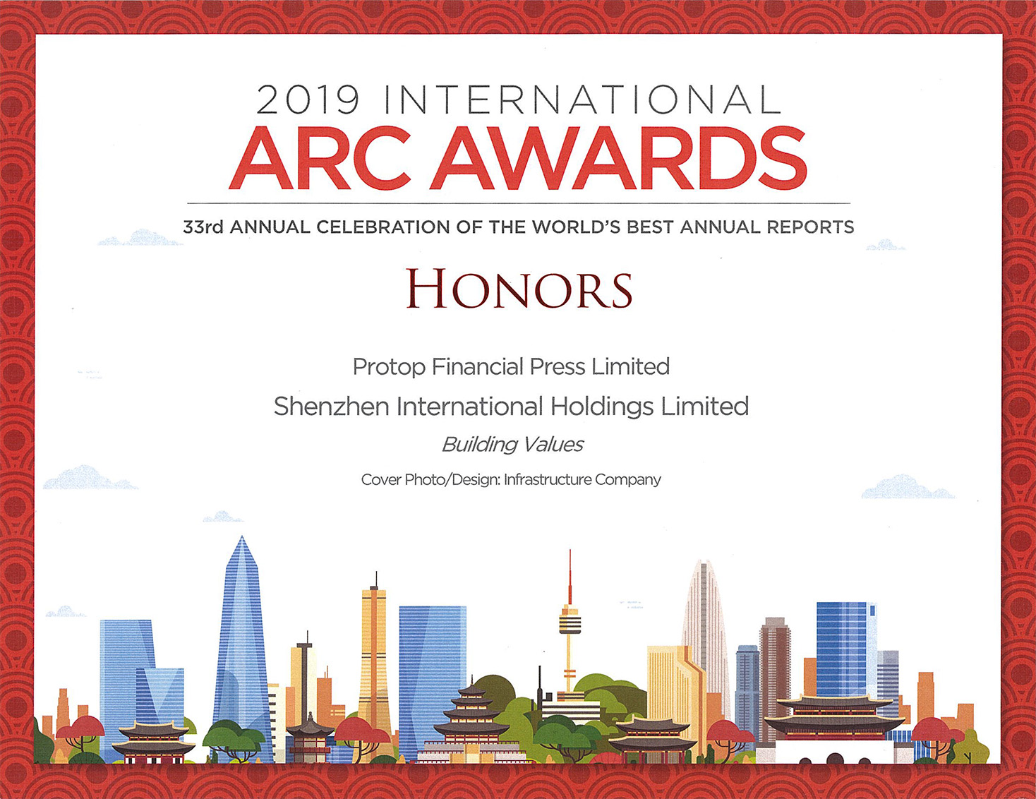 Shenzhen International Holdings Limited – 2019 ARC AWARDS HONORS Cover Photo/Design: Infrastructure Company