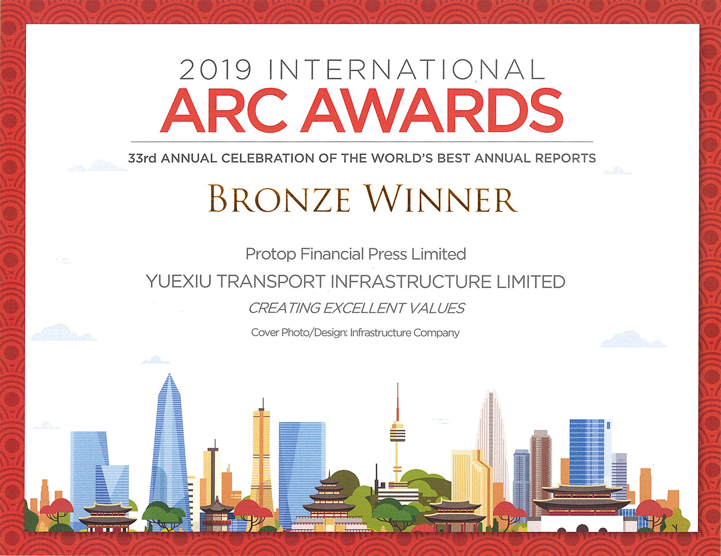 YUEXIU TRANSPORT INFRASTRUCTURE LIMITED – 2019 ARC AWARDS BRONZE WINNER Cover Photo/Design: Infrastructure Company