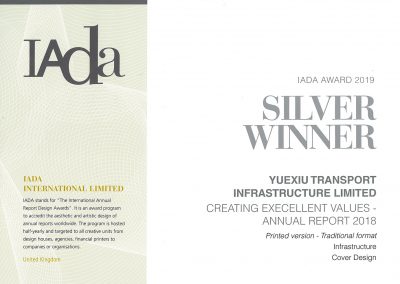 YUEXIU TRANSPORT INFRASTRUCTURE LIMITED – IADA AWARD 2019 SILVER WINNER