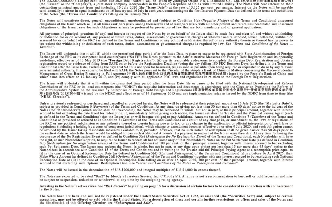 ZHONGAN ONLINE P & C INSURANCE CO., LTD.