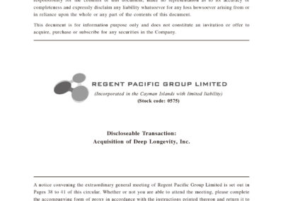 REGENT PACIFIC GROUP LIMITED