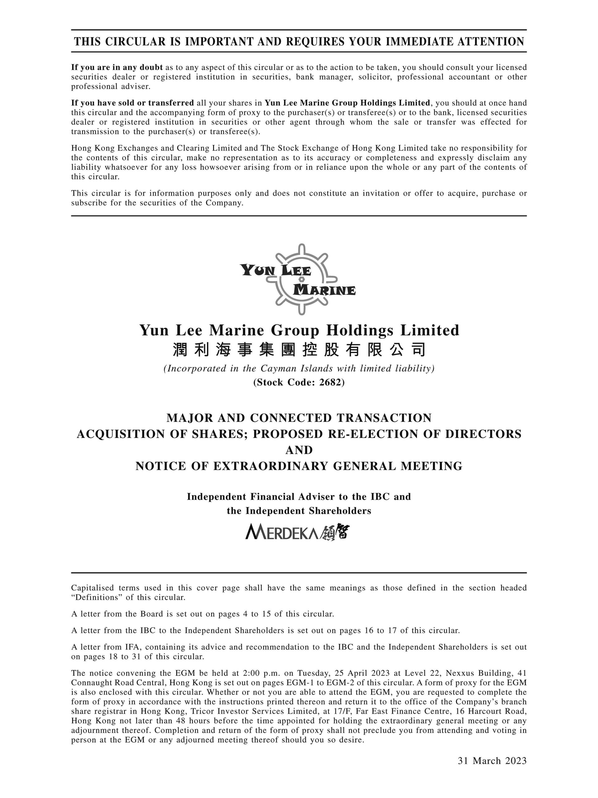 Yun Lee Marine Group Holdings Limited